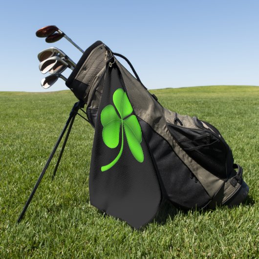 Shamrock op Black GTT Golfhanddoek (Groen)