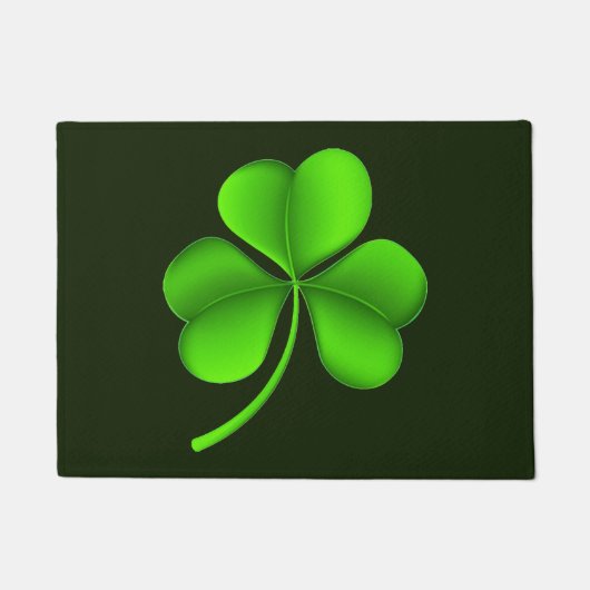 Shamrock op donkergroen accent deurmat (Voorkant)