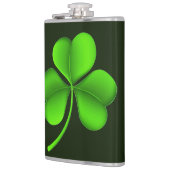 Shamrock op donkergroen vlak heupfles (Links)