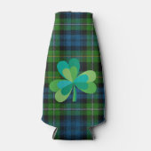 Shamrock op Plaid Bottle Cooler (Voorkant)