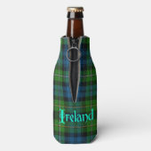Shamrock op Plaid Bottle Cooler (Fles Achterkant)