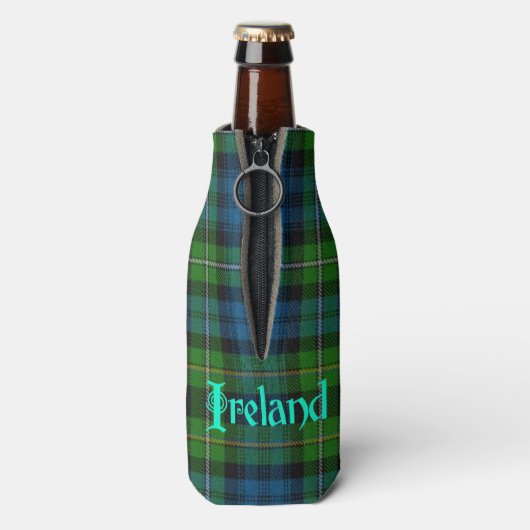 Shamrock op Plaid Bottle Cooler (Fles Achterkant)