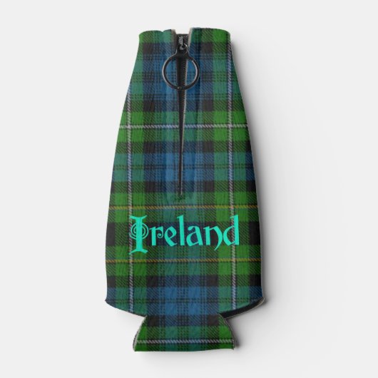 Shamrock op Plaid Bottle Cooler (Achterkant)