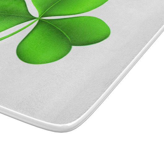 Shamrock op wit cbt snijplank (Hoek)