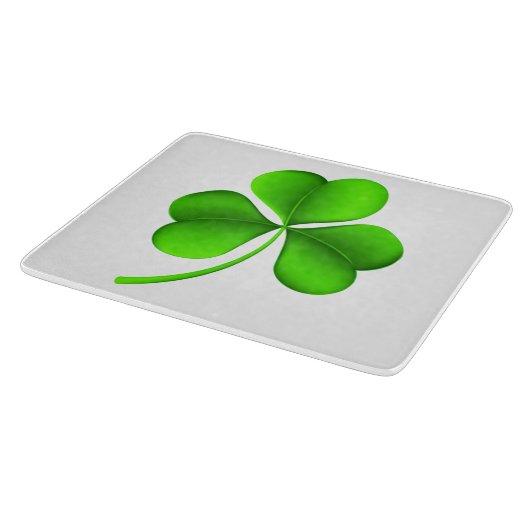 Shamrock op wit cbt snijplank (Hoek)