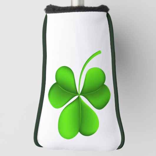 Shamrock op wit pccnt golfheadcover (Draai 90)