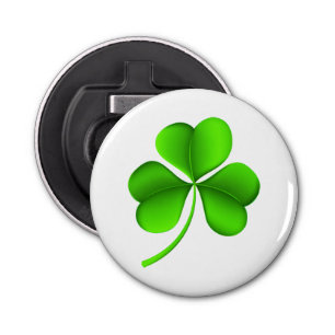 Shamrock op witte bocht button flesopener