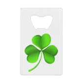Shamrock op witte bocht creditkaart flessenopener (Voorkant)
