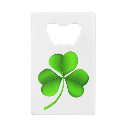 Shamrock op witte bocht creditkaart flessenopener (Achterkant)