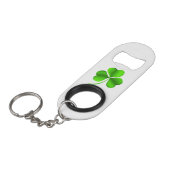 Shamrock op witte bocht mini flessenopener (Voorkant Gekanteld)