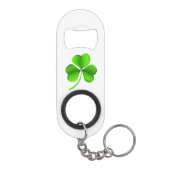 Shamrock op witte bocht mini flessenopener (Achterkant)