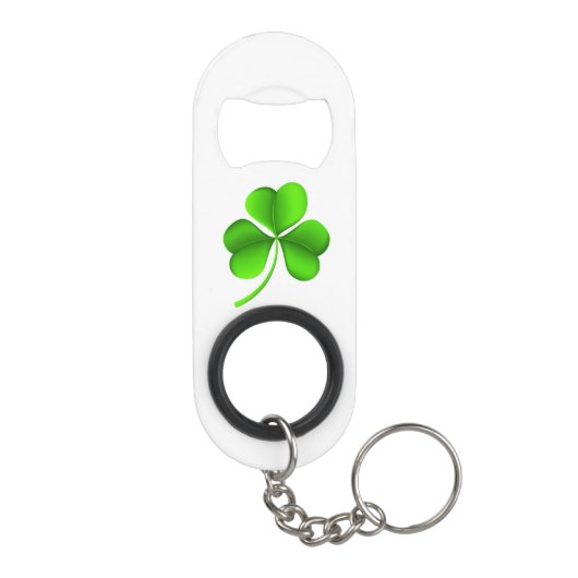Shamrock op witte bocht mini flessenopener (Achterkant)
