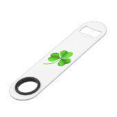 Shamrock op witte bocht speed flessenopener (Achterkant Gekanteld)