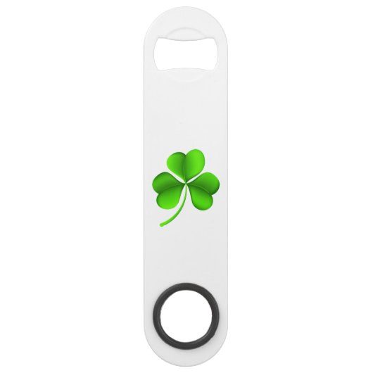 Shamrock op witte bocht speed flessenopener (Voorkant)