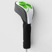 Shamrock op witte dcent golfheadcover (Schuin)