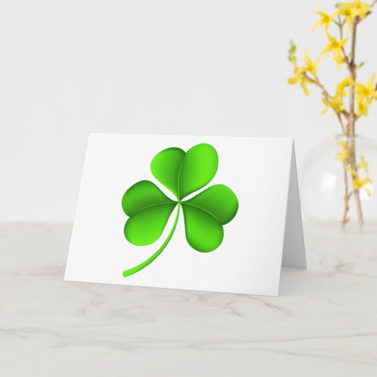 Shamrock op Witte gccnt Kaart (Gele Bloem)
