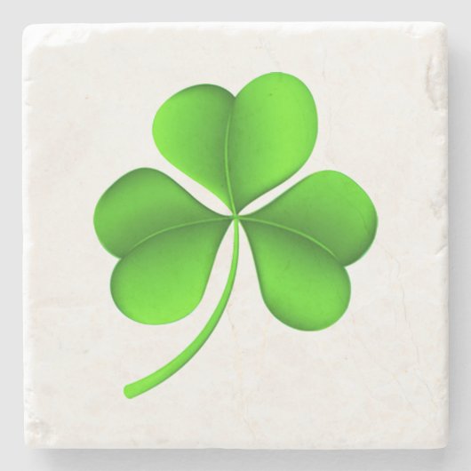 Shamrock op witte kust stenen onderzetter (Voorkant)