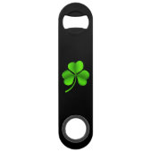 Shamrock op zwart bot speed flessenopener (Achterkant)