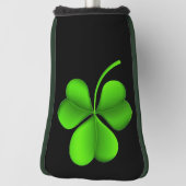 Shamrock op zwart pact golfheadcover (Draai 90)