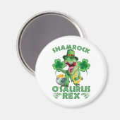 Shamrock O'saurus Rex | St. Patrick's Day Magneet (Voorkant / Achterkant)