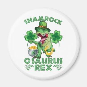 Shamrock O'saurus Rex St. Patrick's Day Magneet