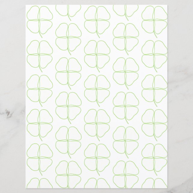 Shamrock Outlines Scrapbook Paper (Voorkant)