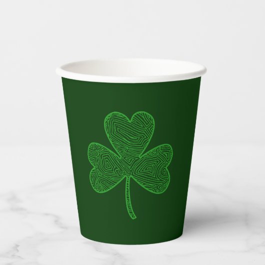 Shamrock Paper Cup Papieren Bekers (Voorkant)
