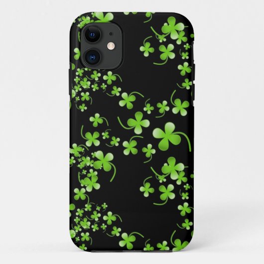 Shamrock-patroon, groen op zwart accessoire Case-Mate iPhone Case (Achterkant)