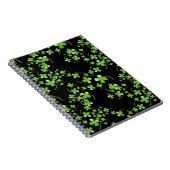  Shamrock-patroon, groen op zwart accessoire Notitieboek (Rechterzijde)