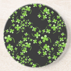  Shamrock-patroon, groen op zwart accessoire Zandsteen Onderzetter