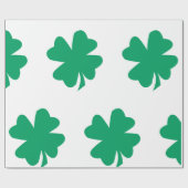Shamrock Patroon Groen Wit St Patrick's Day 2024 Cadeaupapier (Vlak)