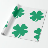 Shamrock Patroon Groen Wit St Patrick's Day 2024 Cadeaupapier (Uitgerold)