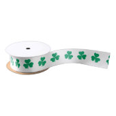 Shamrock patroon groen wit St. Patrick's Day Satijnen Lint (Spoel)