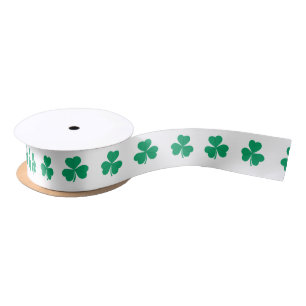 Shamrock patroon groen wit St. Patrick's Day Satijnen Lint