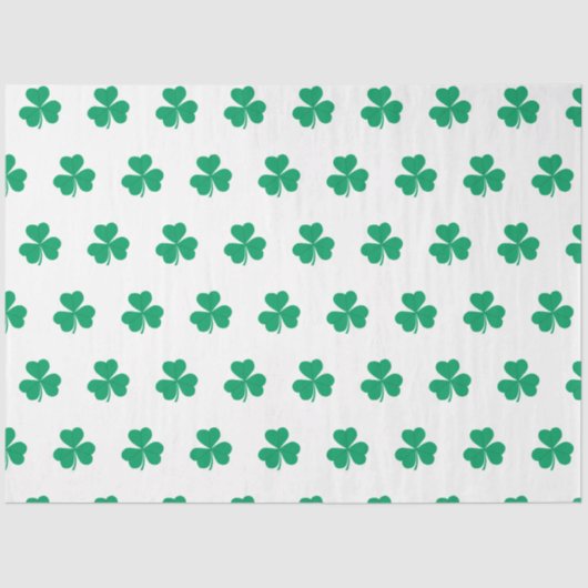 Shamrock patroon groen wit St. Patrick's Day Tissuepapier (Voorkant)
