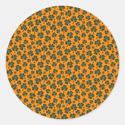 Shamrock-patroon Ronde Sticker (Voorkant)