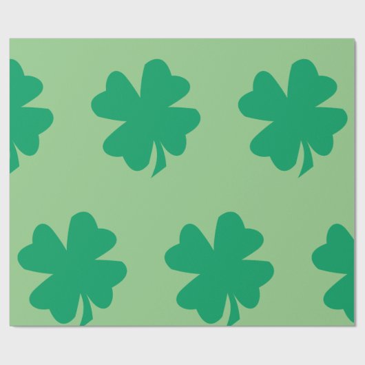 Shamrock Patroon Sage Green St Patrick's Day 2024 Cadeaupapier (Vlak)