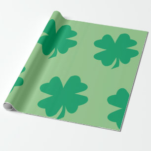 Shamrock Patroon Sage Green St Patrick's Day 2024 Cadeaupapier