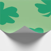 Shamrock Patroon Sage Green St Patrick's Day 2024 Cadeaupapier (Hoek)