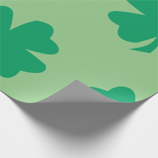 Shamrock Patroon Sage Green St Patrick's Day 2024 Cadeaupapier (Hoek)