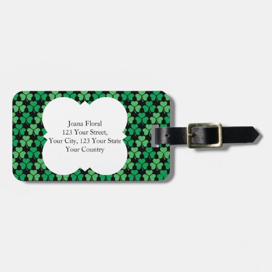 Shamrock Pattern Bagagelabel (Voorkant horizontaal)