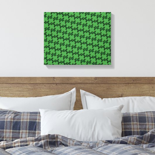 Shamrock Pattern Canvas Afdruk (Insitu (Slaapkamer))