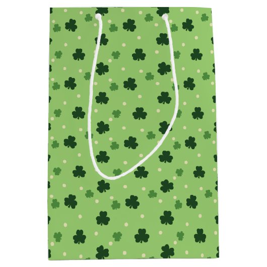Shamrock Pattern Gift Bag Medium Cadeauzakje (Voorkant)