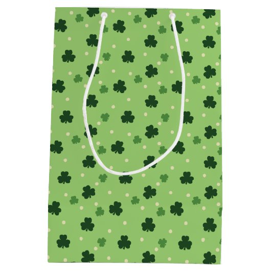 Shamrock Pattern Gift Bag Medium Cadeauzakje (Achterkant)