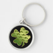 Shamrock Pattern Gold Border Sleutelhanger (Voorkant)