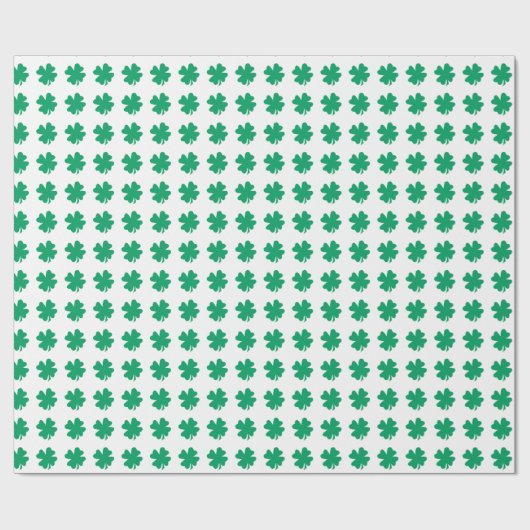 Shamrock Pattern Green White St Patrick's Day 2023 Cadeaupapier (Vlak)