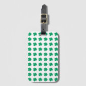 Shamrock Pattern Green White St Patrick's Day Bagagelabel (Voorkant (verticaal))