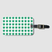 Shamrock Pattern Green White St Patrick's Day Bagagelabel (Voorkant (horizontaal))