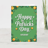 Shamrock Pattern Husband Card Kaart (Voorkant)