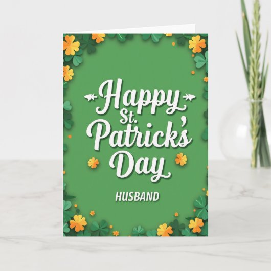Shamrock Pattern Husband Card Kaart (Voorkant)